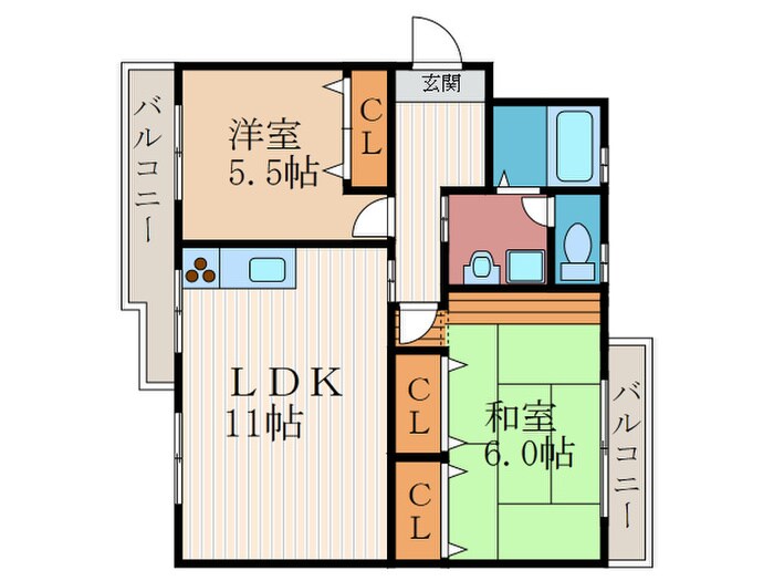 ファミリ－ハイツ１８の物件間取画像