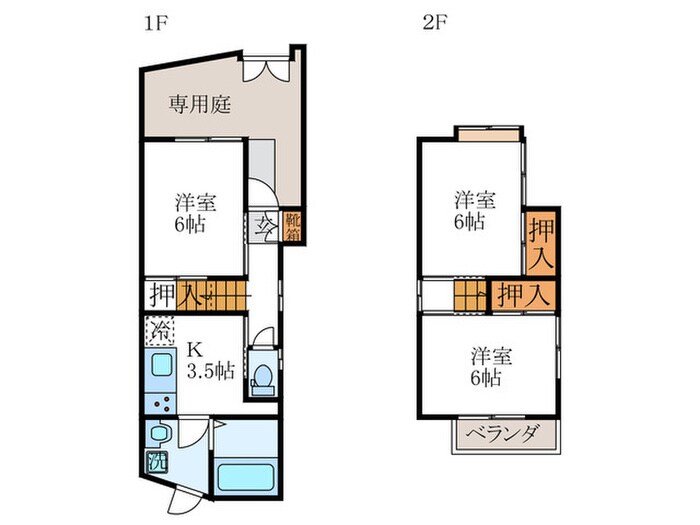 西蜂岡町9-97貸家の物件間取画像