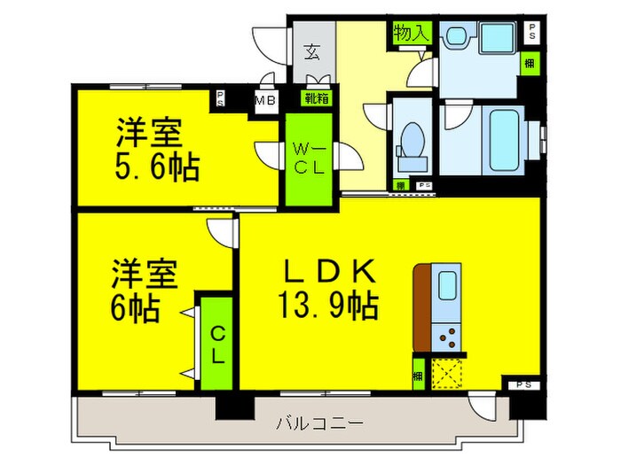 ココパーチェ新金岡の物件間取画像