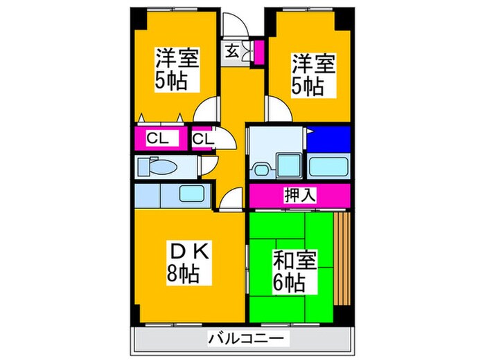 プレスト・コ－ト弐番館の物件間取画像