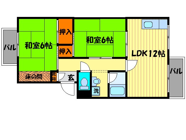 山端マンションの物件間取画像