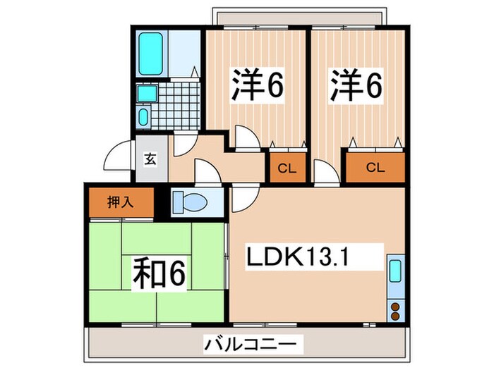 ランデックス弐番館の物件間取画像