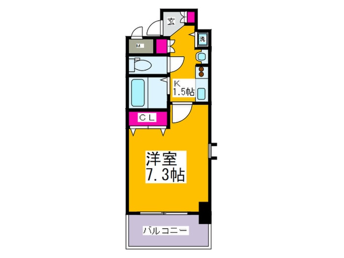 ＬａＤｏｕｃｅｕｒ難波東の物件間取画像