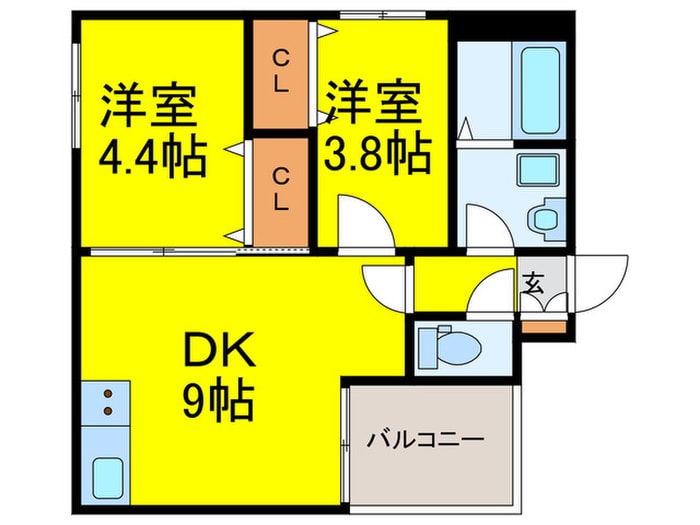 仮）東大阪市大蓮南5丁目AP　F棟の物件間取画像