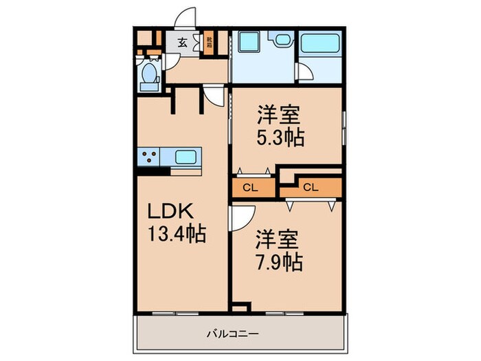 トリニティ三国ヶ丘の物件間取画像