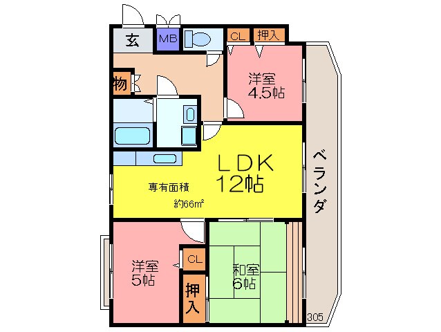 ヴァンベ－ル向丘の物件間取画像