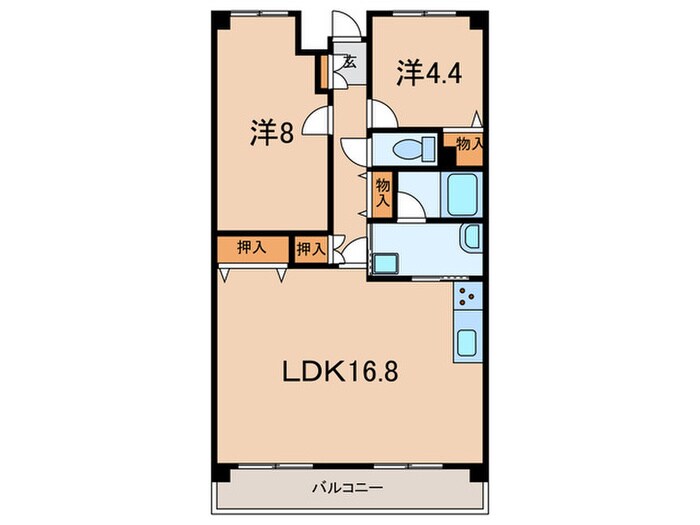 グランドパレス君影（604）の物件間取画像