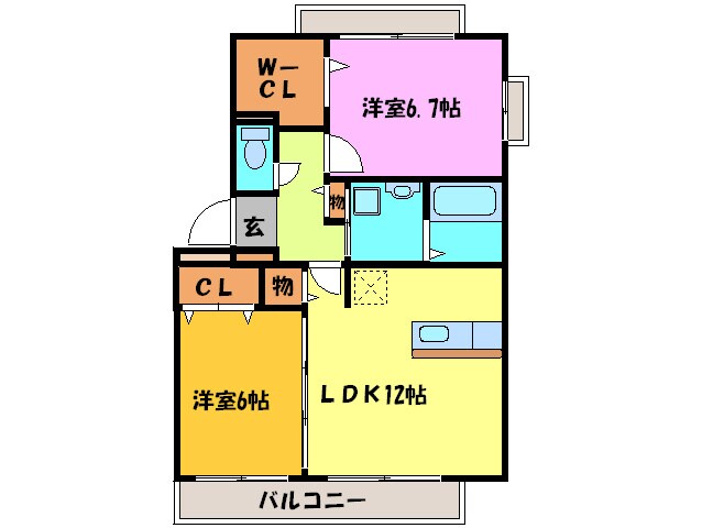 牛滝欅荘Ａ棟の物件間取画像