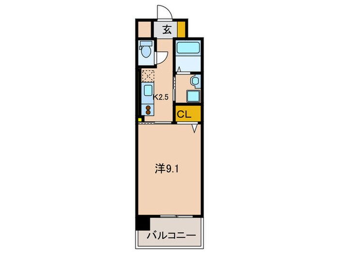 ＫＩﾌ-ﾄﾞｱﾙ･ﾃｨ･ﾌｪｽ･ﾋﾞｭ-の物件間取画像