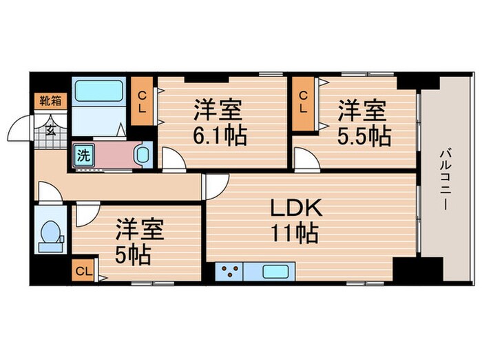 間之町御池レジデンスの物件間取画像
