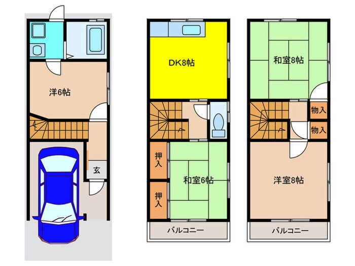 仁和寺貸家の物件間取画像