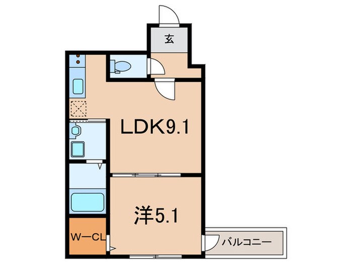 仮）フジパレス西宮西福町Ⅱ番館の物件間取画像