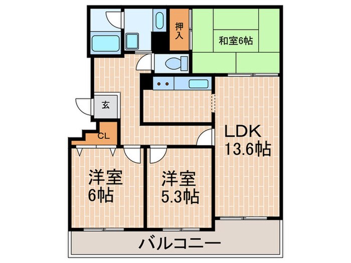 ｼｬﾝﾃｨ－塩屋ｶﾗﾝﾃｱﾝ(101)の物件間取画像