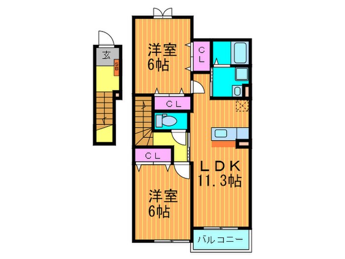 メゾンシュマ－ルの物件間取画像