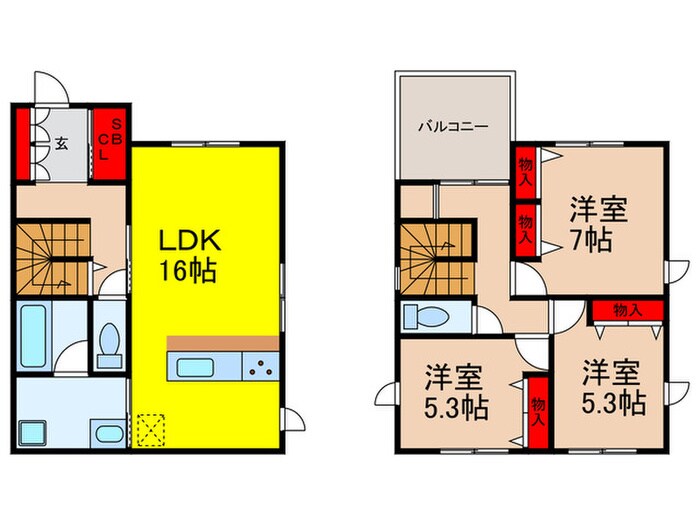 豊中市服部本町二丁目戸建3号地の物件間取画像
