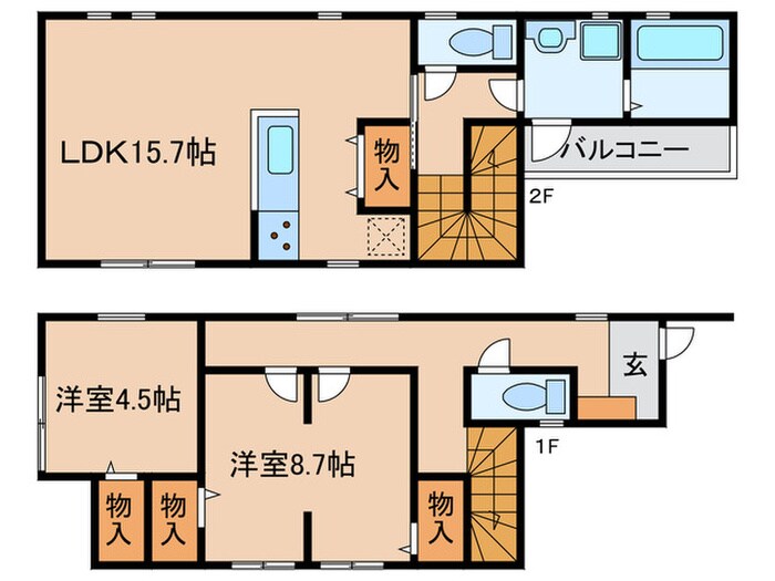 宿跡町戸建Westの物件間取画像