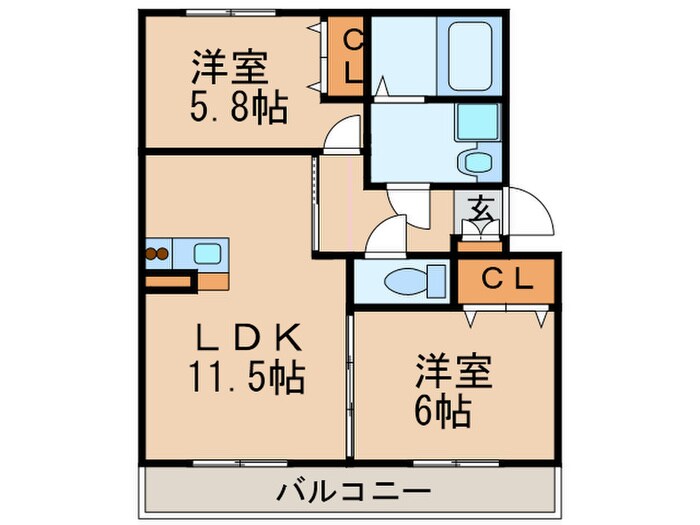 ＥＡＳＴ　ＷＩＮＧの物件間取画像