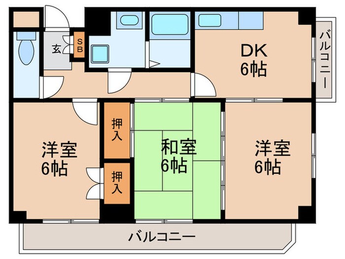 第２ブルーサンテ横地の物件間取画像