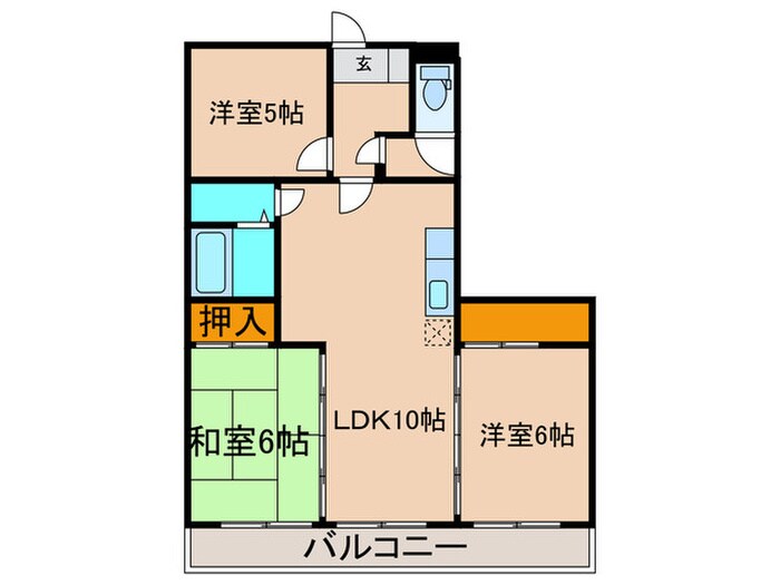 サンヒルズ松和花壇の物件間取画像