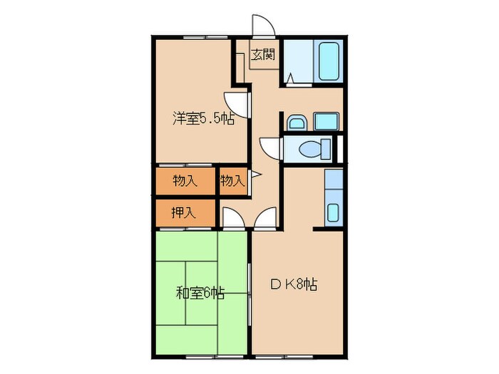ドミール岩脇Ｃ棟の物件間取画像