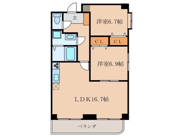 エムズ八剣の物件間取画像