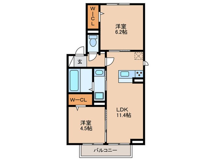 クオーレⅢ　A棟の物件間取画像