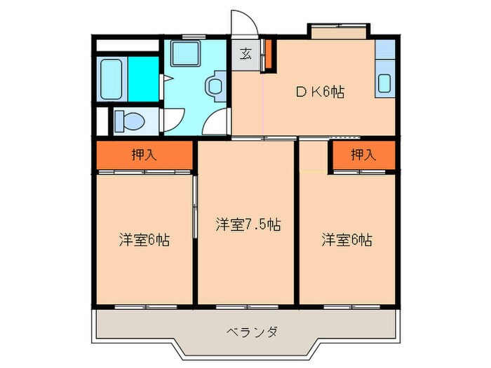 サンライズ城前の物件間取画像