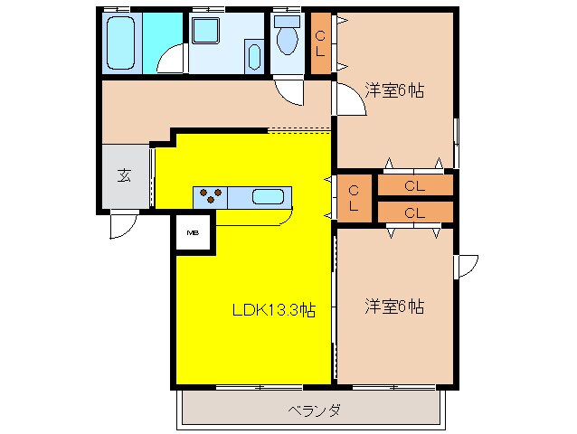 郷東マンションの物件間取画像