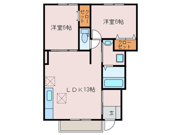 カーミー・呉竹Ｂ棟の物件間取画像