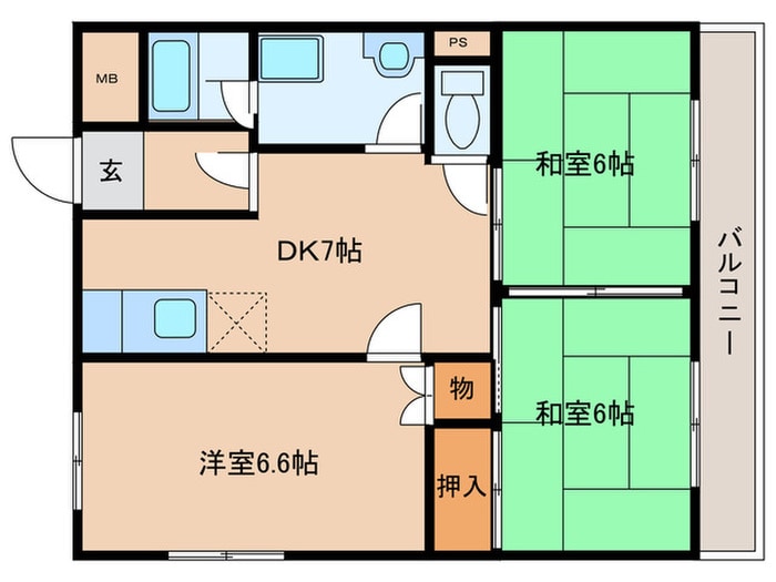 鳥山ハイツの物件間取画像