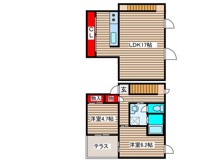 ユニキュ－ブ砂田の物件間取画像