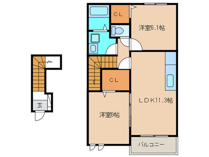 ソレイユＢの物件間取画像