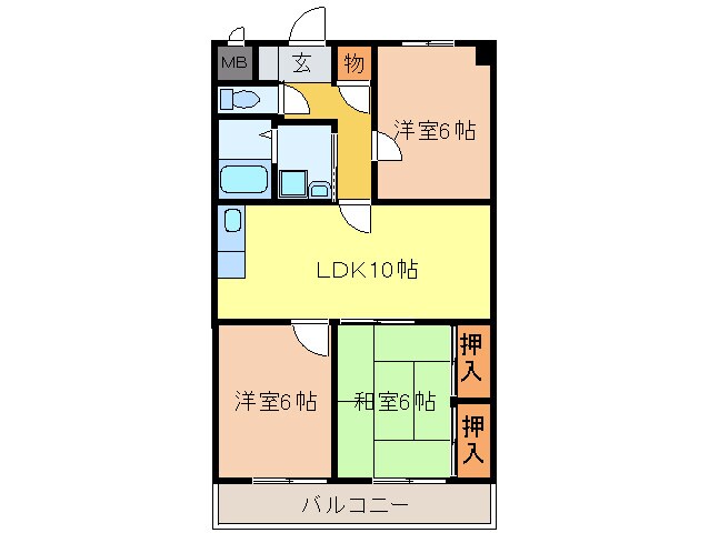 パークタウン小田井の物件間取画像