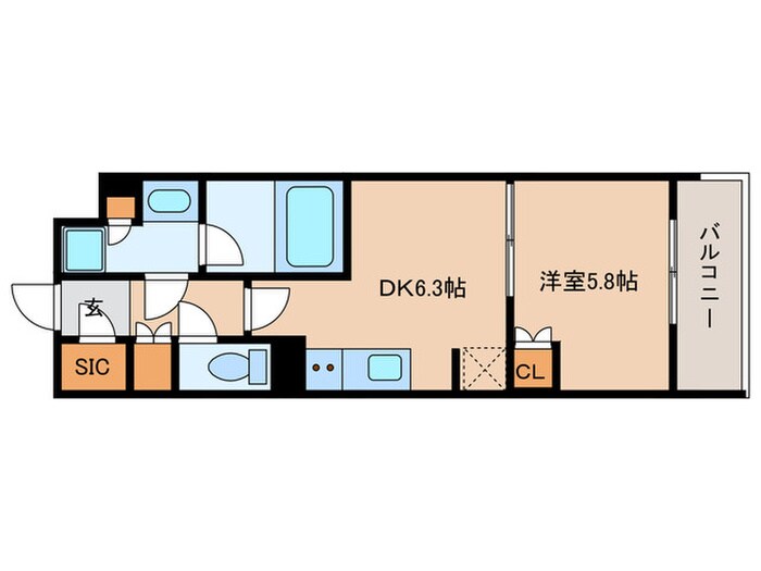 ｵｰﾊﾟｽﾚｼﾞﾃﾞﾝｽ名古屋ｽﾃｰｼｮﾝ(1505)の物件間取画像