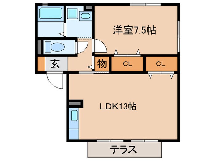 メゾンド－ル小烏Ａ棟の物件間取画像