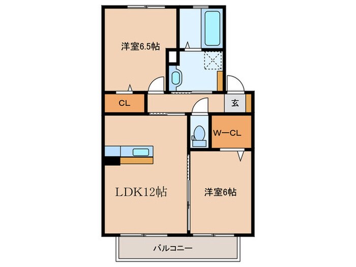 リヴェ－ルふたごＢの物件間取画像