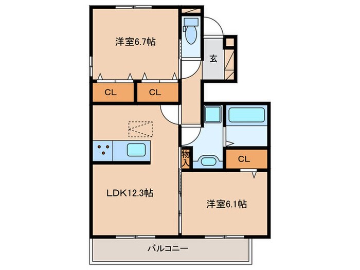 エコールの物件間取画像