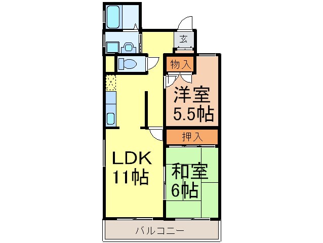 グランセ－ブル高岳の物件間取画像