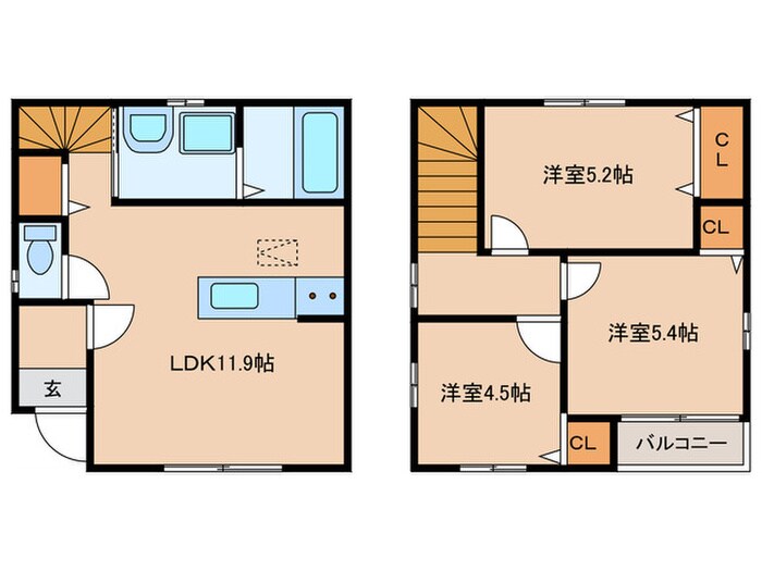 岡崎南公園前戸建賃貸A棟の物件間取画像