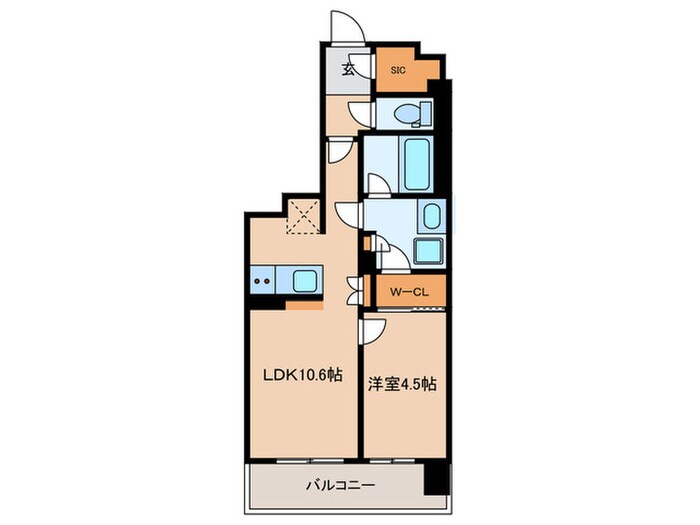 ｵｰﾌﾟﾝﾚｼﾞﾃﾞﾝｼｱ名駅南ｸﾞﾗﾝｱｰﾄの物件間取画像