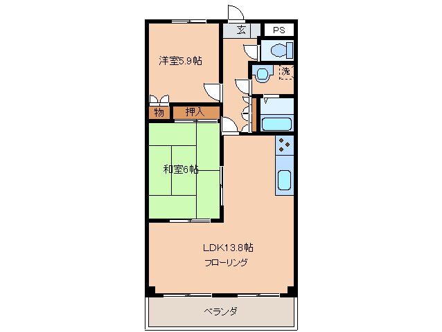スカイハイツ野田の物件間取画像