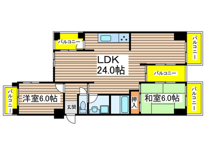 三旺マンション鶴舞(403)の物件間取画像