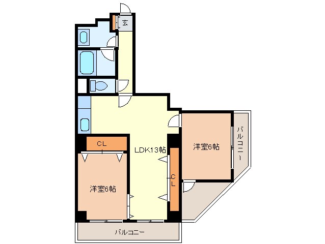 ビラ三秀の物件間取画像