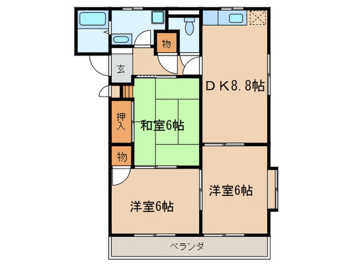 リーベンハウス千成の物件間取画像