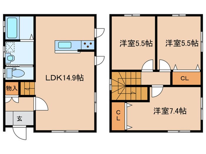 中央五丁目ヴァンベールⅡの物件間取画像