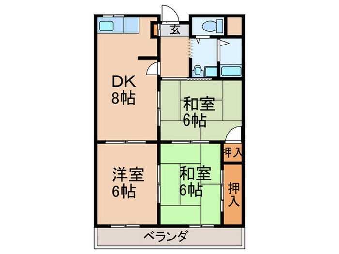 サンハイツ西尾の物件間取画像