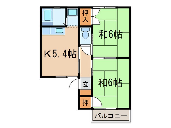 グリ－ンハイツ森山Ｂ棟の物件間取画像