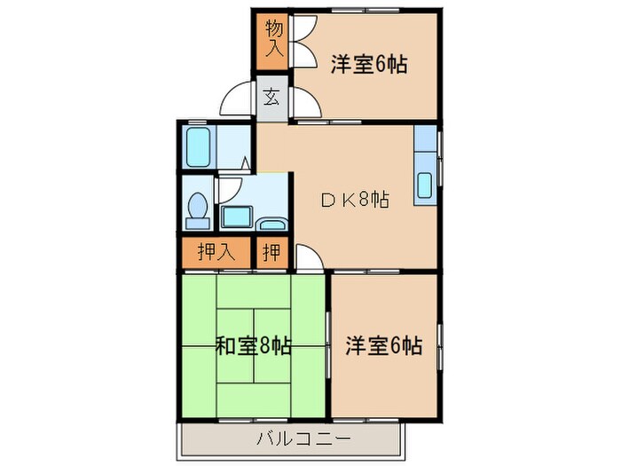 クレストハイツＫ B棟の物件間取画像