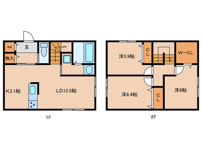 ＣＡＳＡ勝川新町A棟の物件間取画像