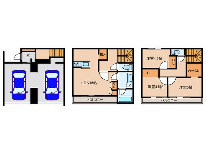 COSMO TERRACE(ｶﾞﾚｰｼﾞﾊｳｽ)の物件間取画像